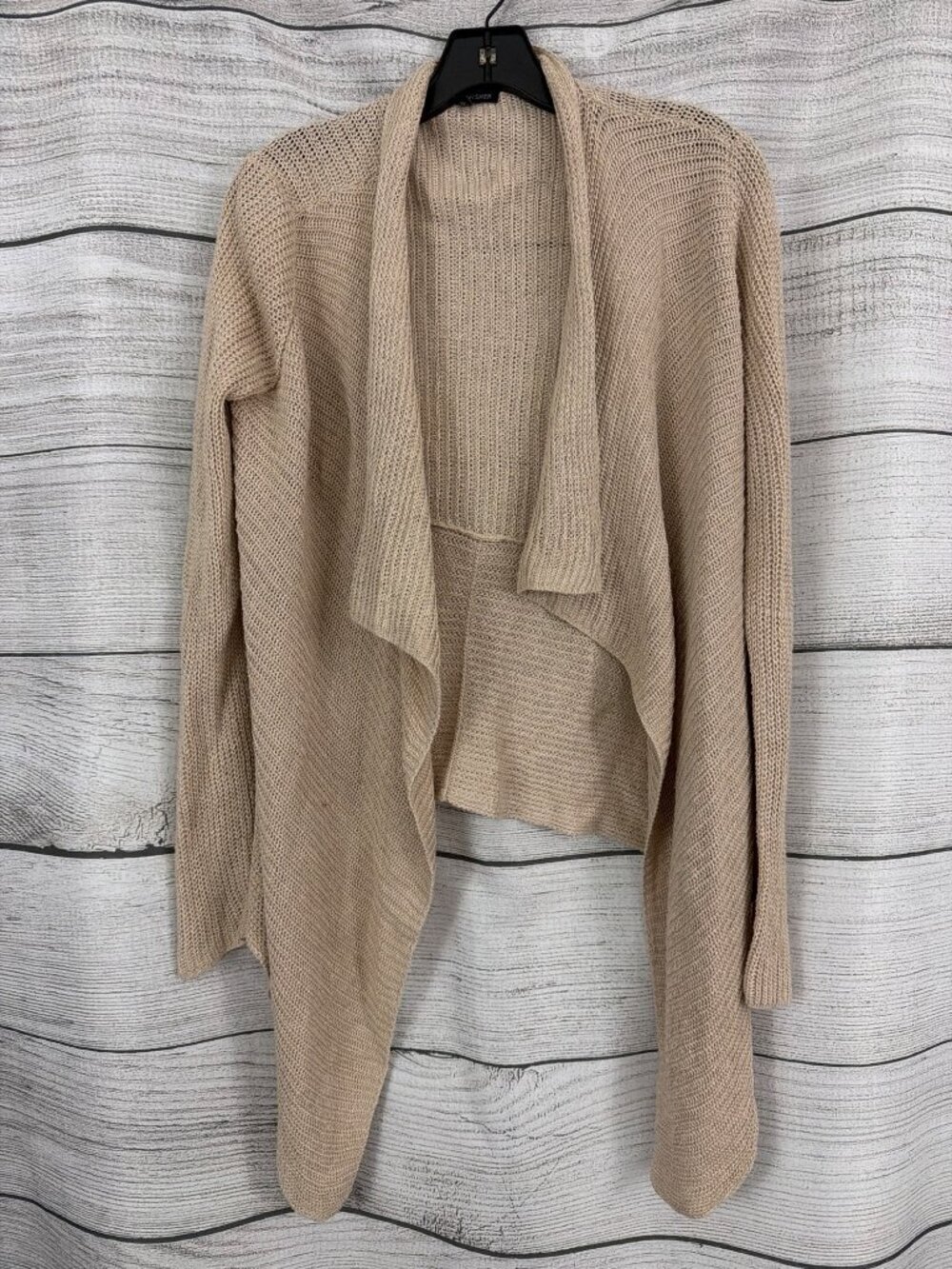 Eileen Fisher Beige Open Front Knit Cardigan Sweater Size XS